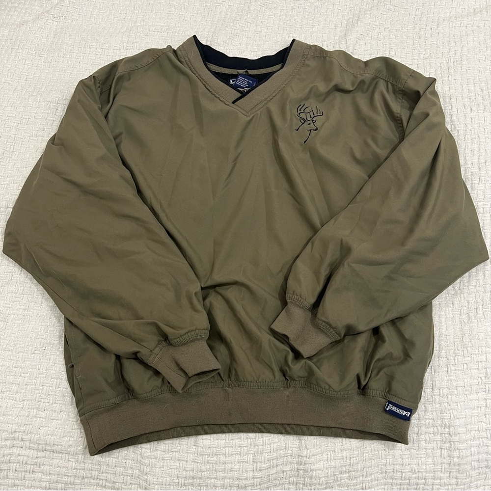 Vintage Y2K Legendary Whitetails Insulated V-Neck Pullover Jacket XL Khaki